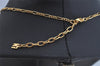 Authentic NINA RICCI Gold Tone Ribbon Shaped Chain Pendant Necklace  8639J