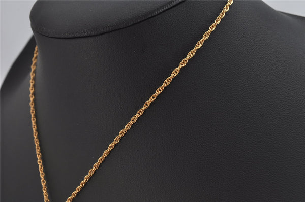 Authentic NINA RICCI Vintage Gold Tone Rhinestone Chain Pendant Necklace  8640J