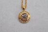 Authentic NINA RICCI Vintage Gold Tone Rhinestone Chain Pendant Necklace  8640J