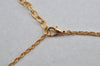 Authentic NINA RICCI Vintage Gold Tone Rhinestone Chain Pendant Necklace  8640J