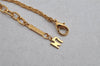 Authentic NINA RICCI Vintage Gold Tone Rhinestone Chain Pendant Necklace  8640J