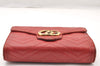 Auth GUCCI GG Marmont Chain Shoulder Cross Bag Wallet Leather 474575 Red 8641I