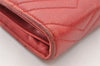 Auth GUCCI GG Marmont Chain Shoulder Cross Bag Wallet Leather 474575 Red 8641I