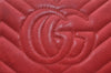 Auth GUCCI GG Marmont Chain Shoulder Cross Bag Wallet Leather 474575 Red 8641I