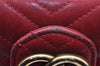 Auth GUCCI GG Marmont Chain Shoulder Cross Bag Wallet Leather 474575 Red 8641I