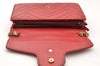 Auth GUCCI GG Marmont Chain Shoulder Cross Bag Wallet Leather 474575 Red 8641I