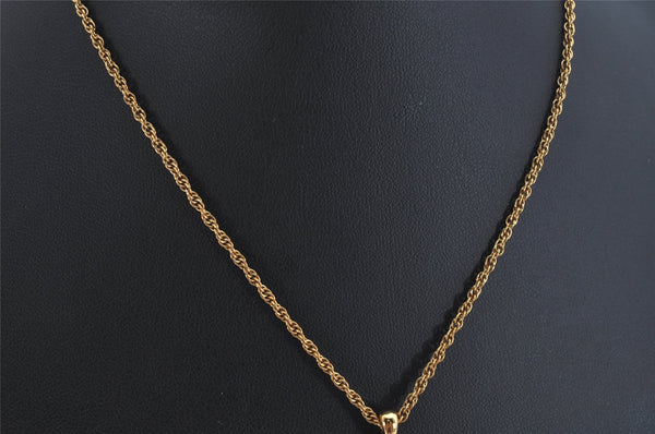 Authentic NINA RICCI Vintage Gold Tone Rhinestone Chain Pendant Necklace  8642J