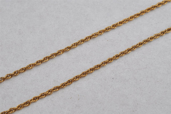 Authentic NINA RICCI Vintage Gold Tone Rhinestone Chain Pendant Necklace  8642J