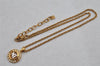 Authentic NINA RICCI Vintage Gold Tone Rhinestone Chain Pendant Necklace  8642J