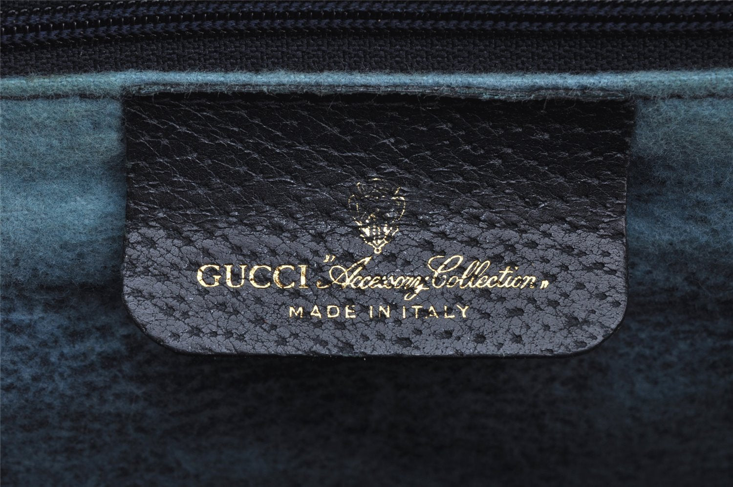 Authentic GUCCI Sherry Line Hand Boston Bag GG PVC Leather Navy Blue 8643I