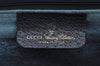 Authentic GUCCI Sherry Line Hand Boston Bag GG PVC Leather Navy Blue 8643I