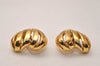 Authentic NINA RICCI Vintage Clip-on Heart Motif Earrings Accessory Gold 8643J