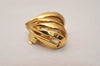 Authentic NINA RICCI Vintage Clip-on Heart Motif Earrings Accessory Gold 8643J