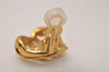 Authentic NINA RICCI Vintage Clip-on Heart Motif Earrings Accessory Gold 8643J