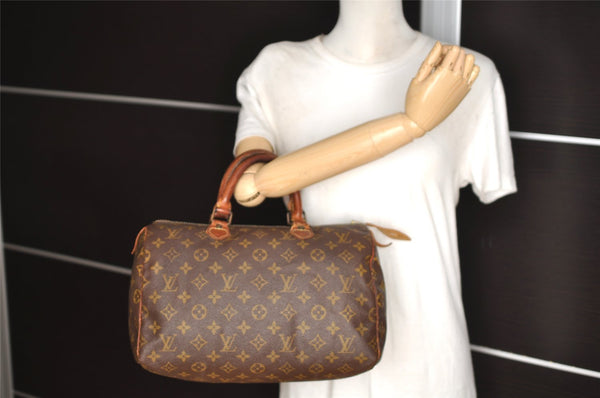 Authentic Louis Vuitton Monogram Speedy 30 Hand Boston Bag Old Model LV 8644I