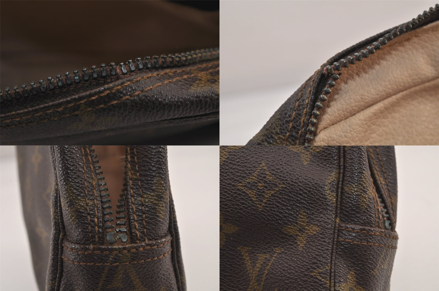 Auth Louis Vuitton Monogram Trousse Toilette 23 Clutch Bag M47524 LV Junk 8645M
