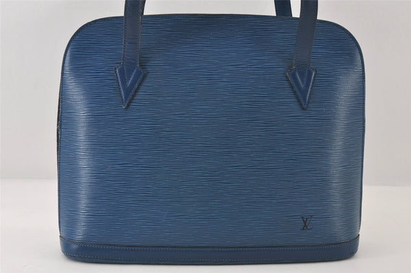 Authentic Louis Vuitton Epi Lussac Shoulder Tote Bag Blue M52285 LV 8646I
