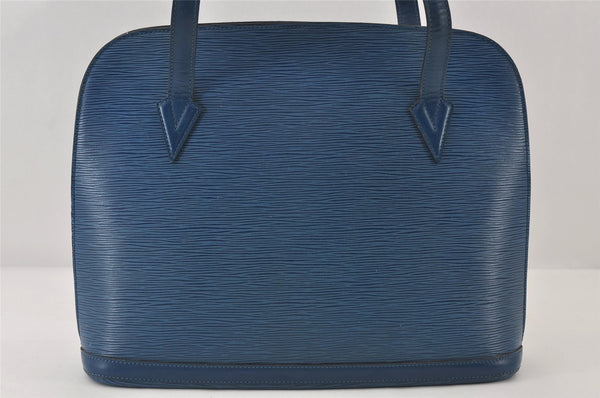 Authentic Louis Vuitton Epi Lussac Shoulder Tote Bag Blue M52285 LV 8646I