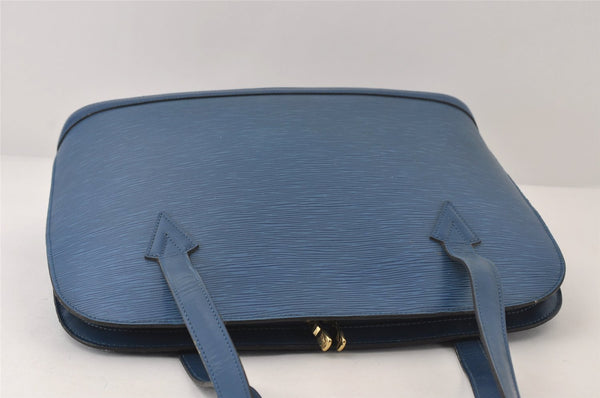 Authentic Louis Vuitton Epi Lussac Shoulder Tote Bag Blue M52285 LV 8646I
