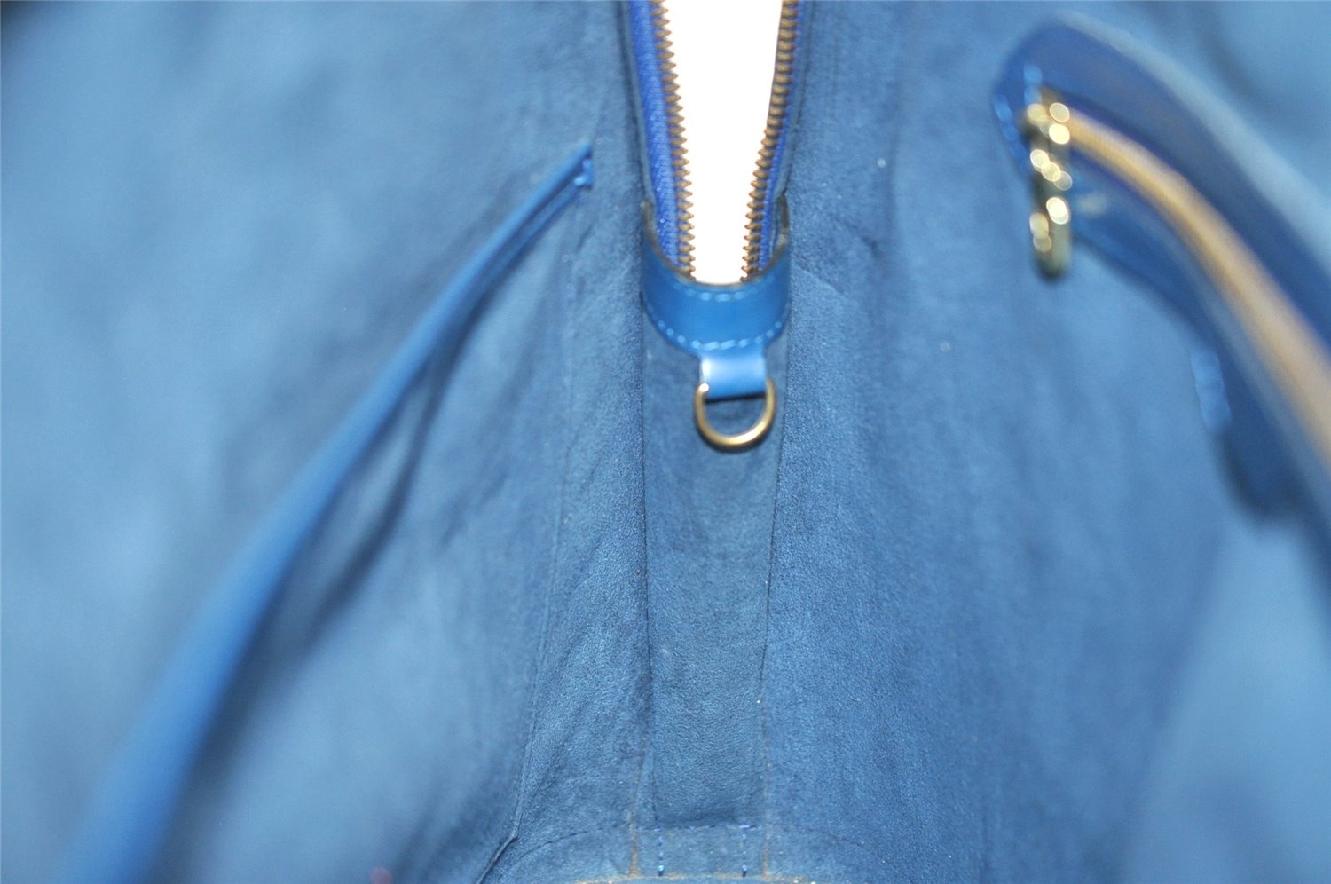 Authentic Louis Vuitton Epi Lussac Shoulder Tote Bag Blue M52285 LV 8646I