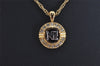 Authentic NINA RICCI Vintage Gold Tone Rhinestone Chain Pendant Necklace  8646J