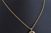 Authentic NINA RICCI Vintage Gold Tone Rhinestone Chain Pendant Necklace  8646J