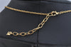 Authentic NINA RICCI Vintage Gold Tone Rhinestone Chain Pendant Necklace  8646J