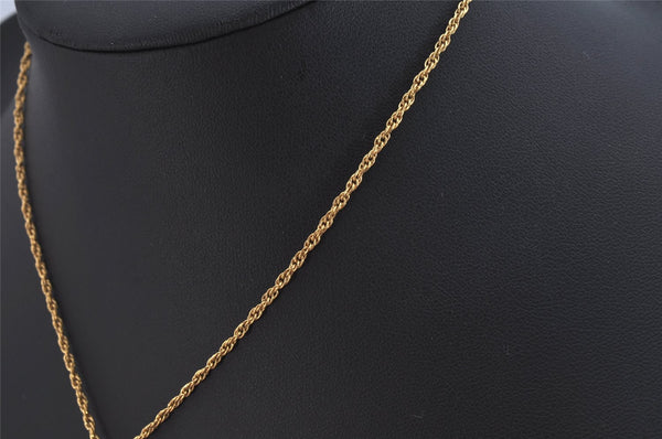 Authentic NINA RICCI Vintage Gold Tone Rhinestone Chain Pendant Necklace  8646J