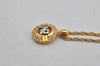 Authentic NINA RICCI Vintage Gold Tone Rhinestone Chain Pendant Necklace  8646J