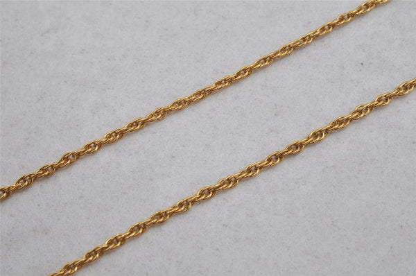 Authentic NINA RICCI Vintage Gold Tone Rhinestone Chain Pendant Necklace  8646J