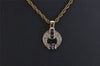 Authentic NINA RICCI Vintage Gold Tone Rhinestone Chain Pendant Necklace 8647J