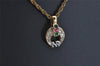 Authentic NINA RICCI Vintage Gold Tone Rhinestone Chain Pendant Necklace 8647J