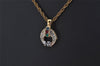 Authentic NINA RICCI Vintage Gold Tone Rhinestone Chain Pendant Necklace 8647J