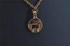 Authentic NINA RICCI Vintage Gold Tone Rhinestone Chain Pendant Necklace 8647J