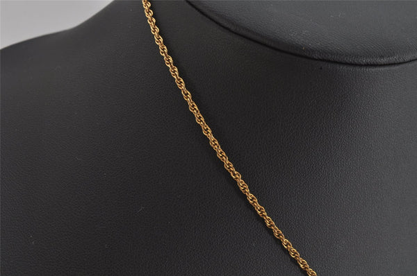 Authentic NINA RICCI Vintage Gold Tone Rhinestone Chain Pendant Necklace 8647J