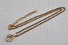 Authentic NINA RICCI Vintage Gold Tone Rhinestone Chain Pendant Necklace 8647J