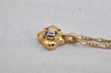 Authentic NINA RICCI Vintage Gold Tone Rhinestone Chain Pendant Necklace 8649J