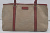 Authentic GUCCI Vintage Shoulder Hand Tote Bag Canvas Leather 257302 Beige 8650I