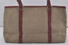 Authentic GUCCI Vintage Shoulder Hand Tote Bag Canvas Leather 257302 Beige 8650I