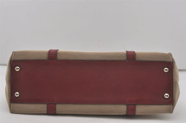 Authentic GUCCI Vintage Shoulder Hand Tote Bag Canvas Leather 257302 Beige 8650I