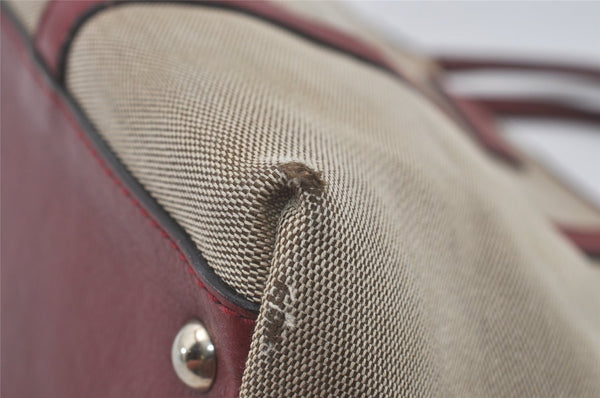 Authentic GUCCI Vintage Shoulder Hand Tote Bag Canvas Leather 257302 Beige 8650I