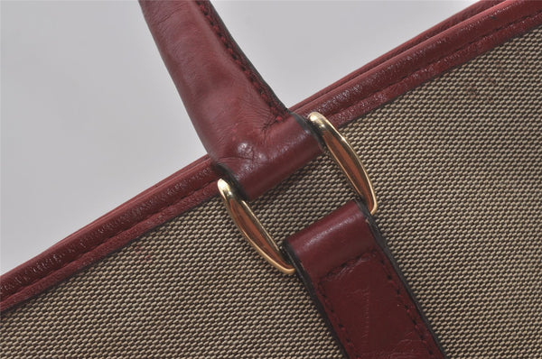 Authentic GUCCI Vintage Shoulder Hand Tote Bag Canvas Leather 257302 Beige 8650I