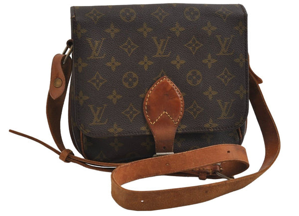Authentic Louis Vuitton Monogram Cartouchiere MM Shoulder Bag Old Model 8651I