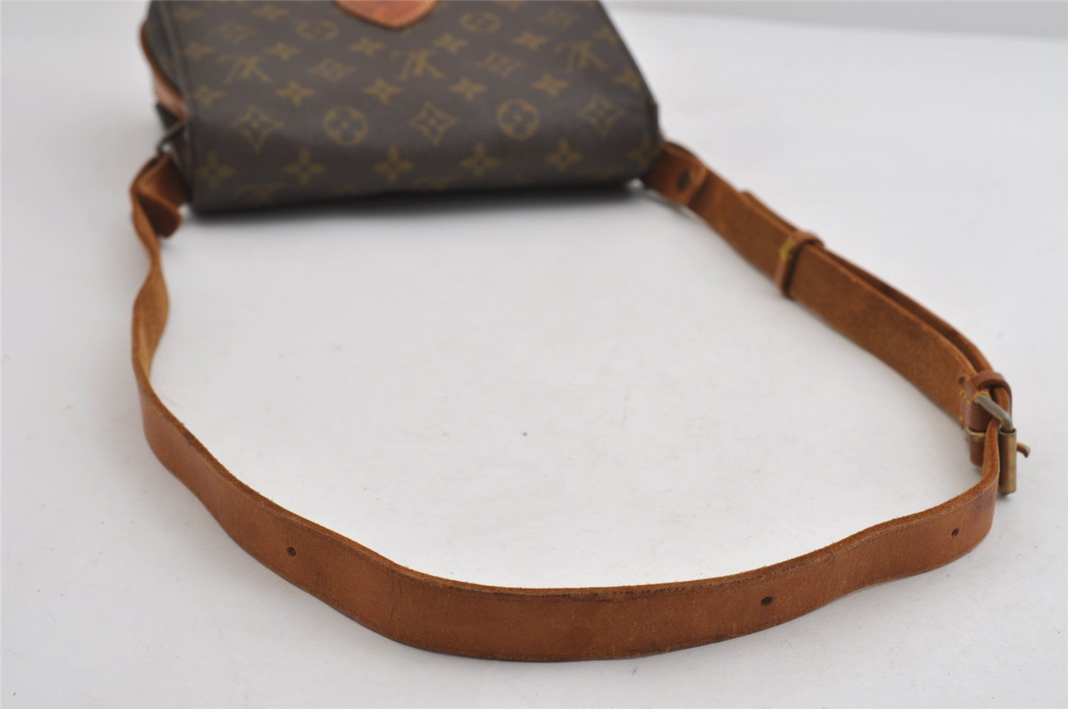 Authentic Louis Vuitton Monogram Cartouchiere MM Shoulder Bag Old Model 8651I