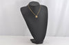 Authentic NINA RICCI Vintage Gold Tone Rhinestone Chain Pendant Necklace 8651J