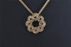 Authentic NINA RICCI Vintage Gold Tone Rhinestone Chain Pendant Necklace 8651J