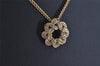 Authentic NINA RICCI Vintage Gold Tone Rhinestone Chain Pendant Necklace 8651J