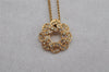 Authentic NINA RICCI Vintage Gold Tone Rhinestone Chain Pendant Necklace 8651J