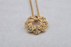 Authentic NINA RICCI Vintage Gold Tone Rhinestone Chain Pendant Necklace 8651J