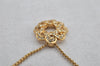 Authentic NINA RICCI Vintage Gold Tone Rhinestone Chain Pendant Necklace 8651J